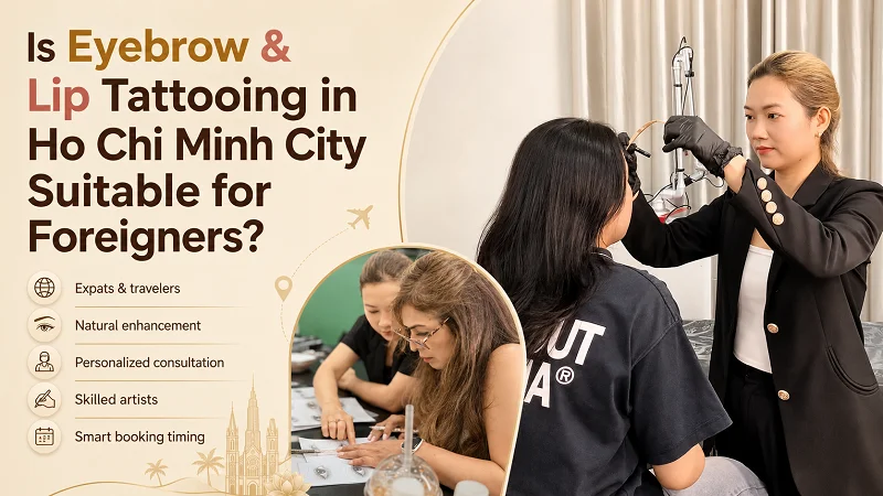 Eyebrow and lip tattooing in Ho Chi Minh City suitable for foreigners