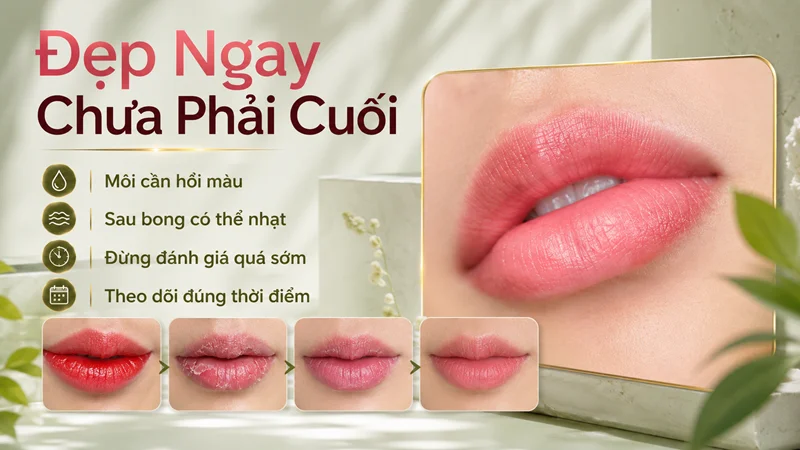 Làm một lần là đẹp luôn — vì sao môi cần thời gian hồi màu?