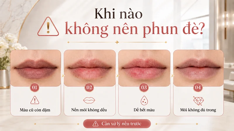 Những dấu hiệu không nên phun đè màu môi ngay Những dấu hiệu không nên phun đè màu môi ngay