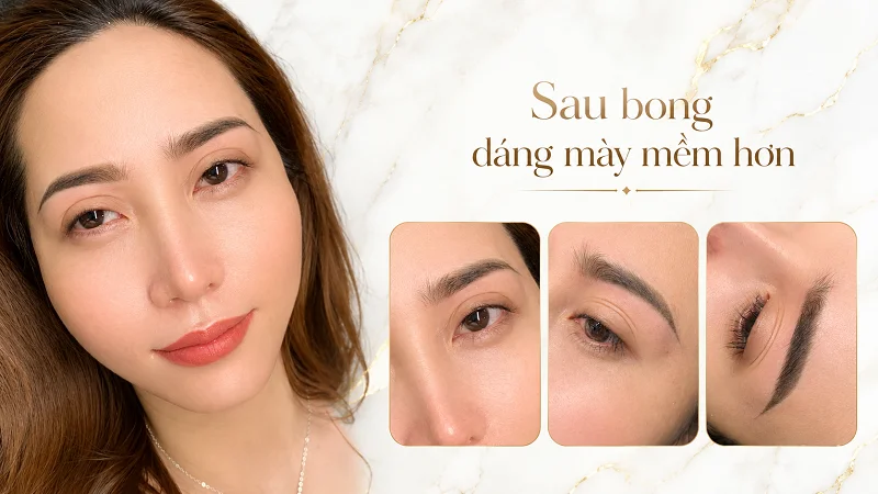 Sau bong, màu dịu lại và dáng mày mềm hơn so với ngày đầu. Sau bong, màu dịu lại và dáng mày mềm hơn so với ngày đầu.