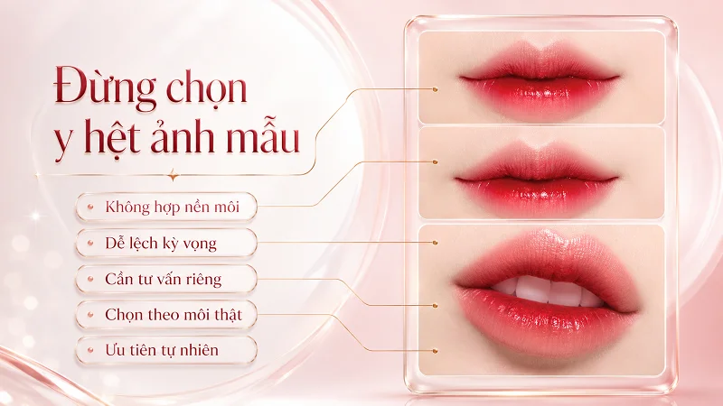 Dấu hiệu bạn không nên chọn môi xí muội y hệt ảnh mẫu Dấu hiệu bạn không nên chọn môi xí muội y hệt ảnh mẫu