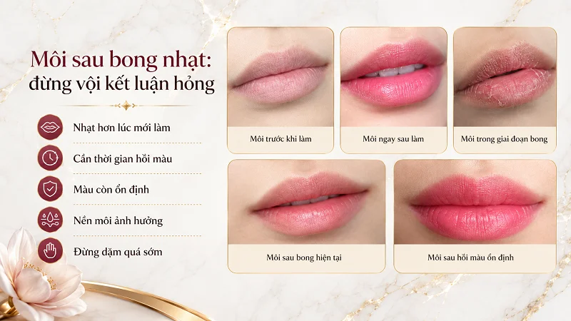 Môi sau bong bị nhạt/mất màu có phải là phun môi bị hỏng không?